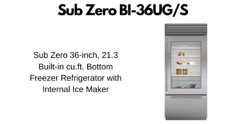 Image of Sub-Zero's 36" Classic Over-and-Under Refrigerator/Freezer with Glass Door Model Bi36UGS.