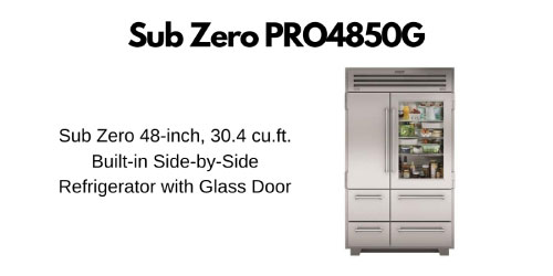 Image of Sub-Zero's 48" Built-In Side-by-Side Refrigerator with Glass Door Model PRO4850G.